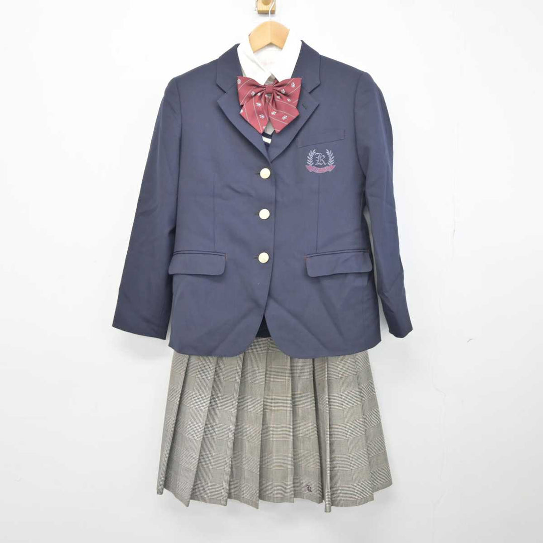 中古】大阪府 門真西高等学校 女子制服 6点 (ブレザー・ニット・シャツ