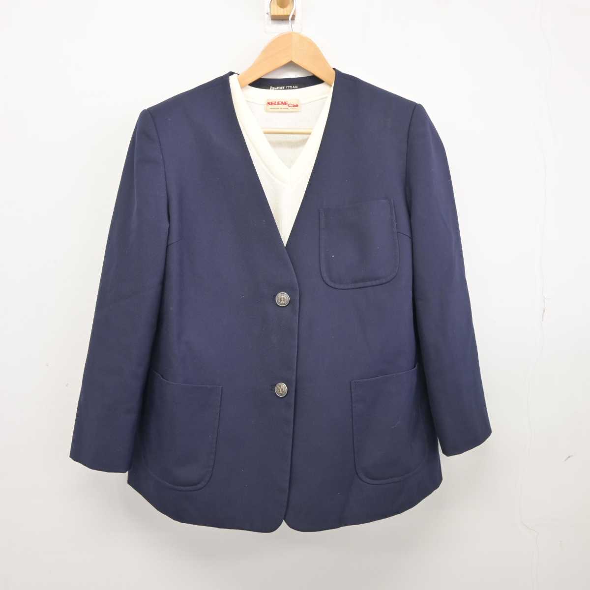 【中古】埼玉県 草加市立両新田中学校 女子制服 2点 (ブレザー・ニットベスト) sf040046