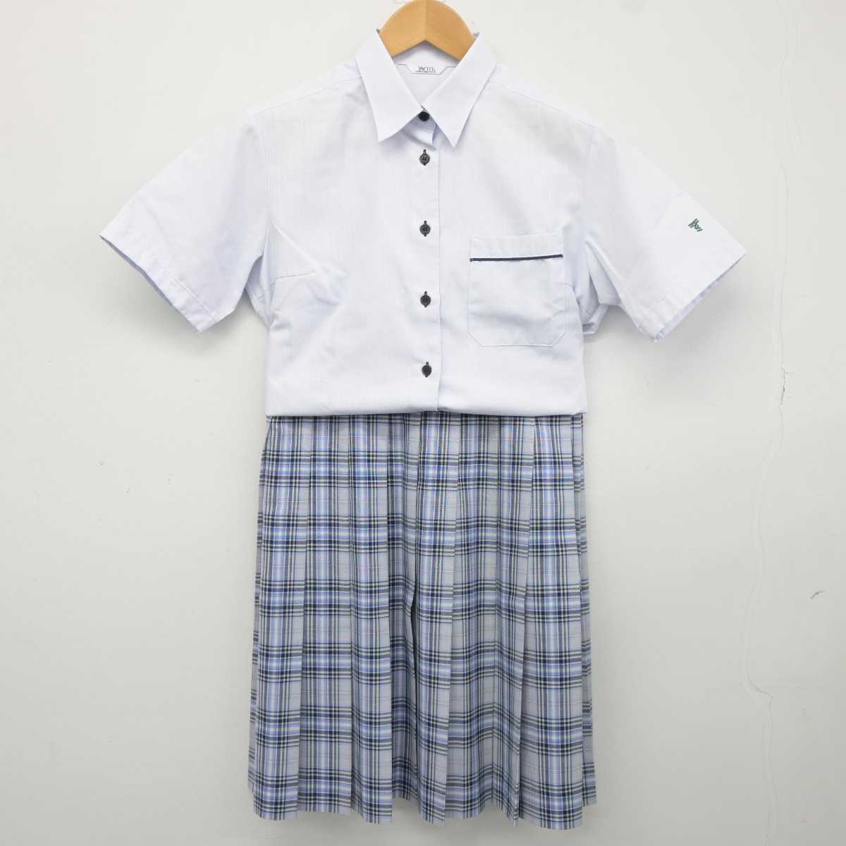 【中古】千葉県 東海大付属浦安高等学校 女子制服 2点 (シャツ・スカート) sf040055