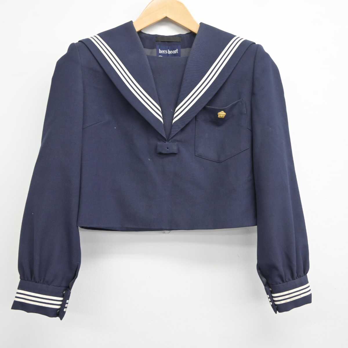 【中古】熊本県 大津高等学校 女子制服 2点 (セーラー服・ジャンパースカート) sf040058