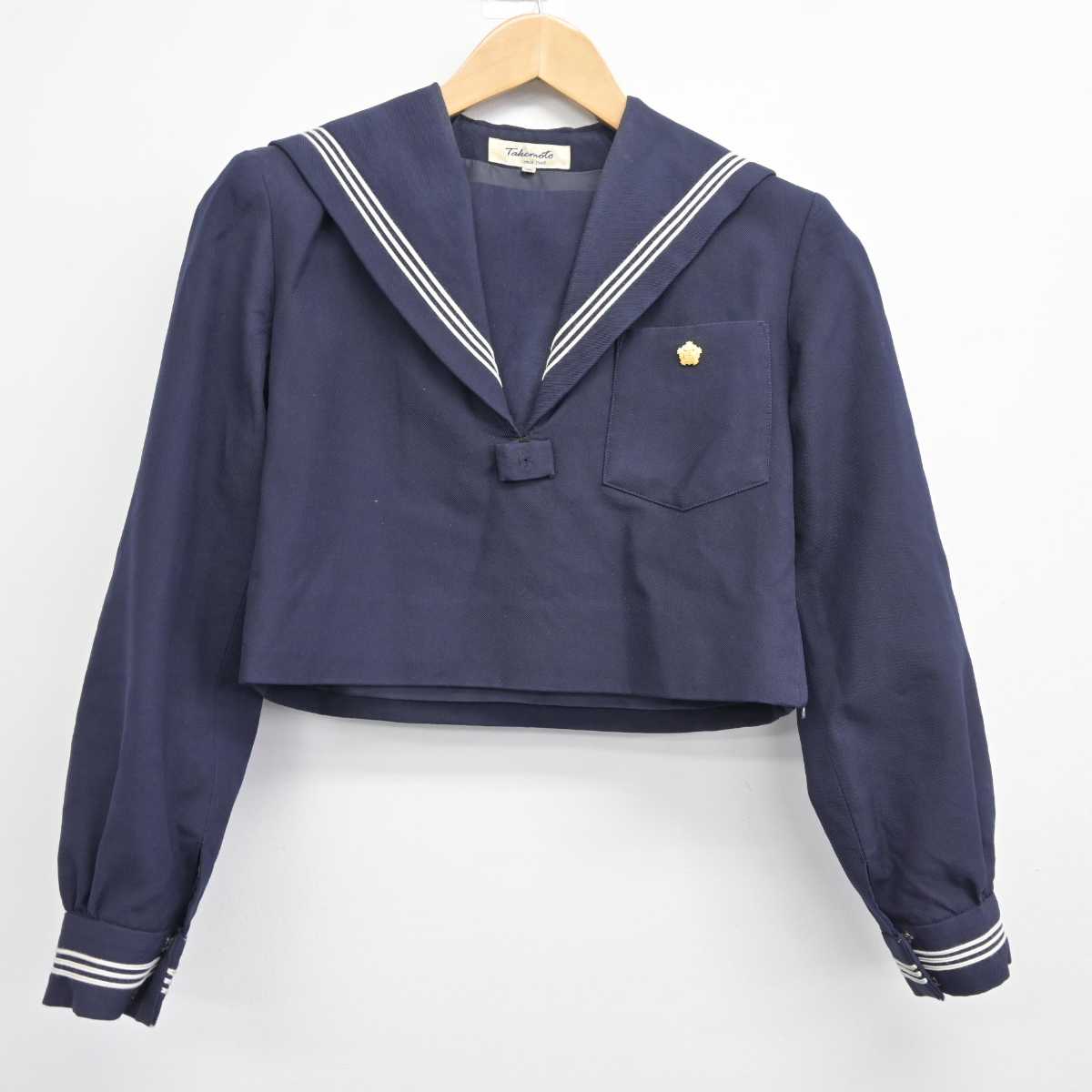 【中古】熊本県 大津高等学校 女子制服 2点 (セーラー服・ジャンパースカート) sf040059