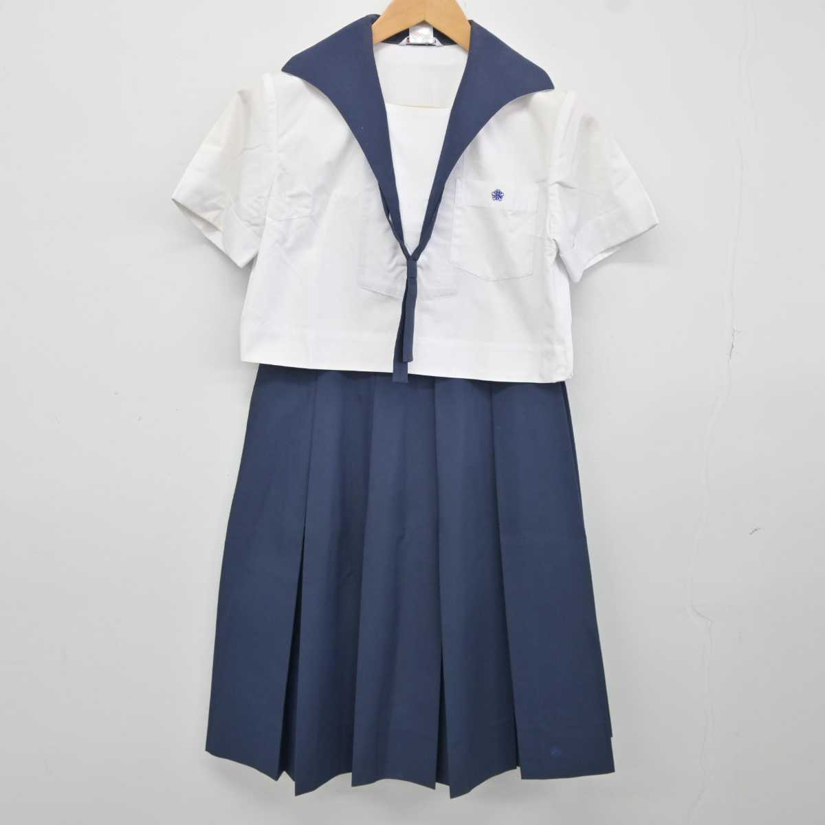 【中古】熊本県 大津高等学校 女子制服 3点 (セーラー服・スカート) sf040061