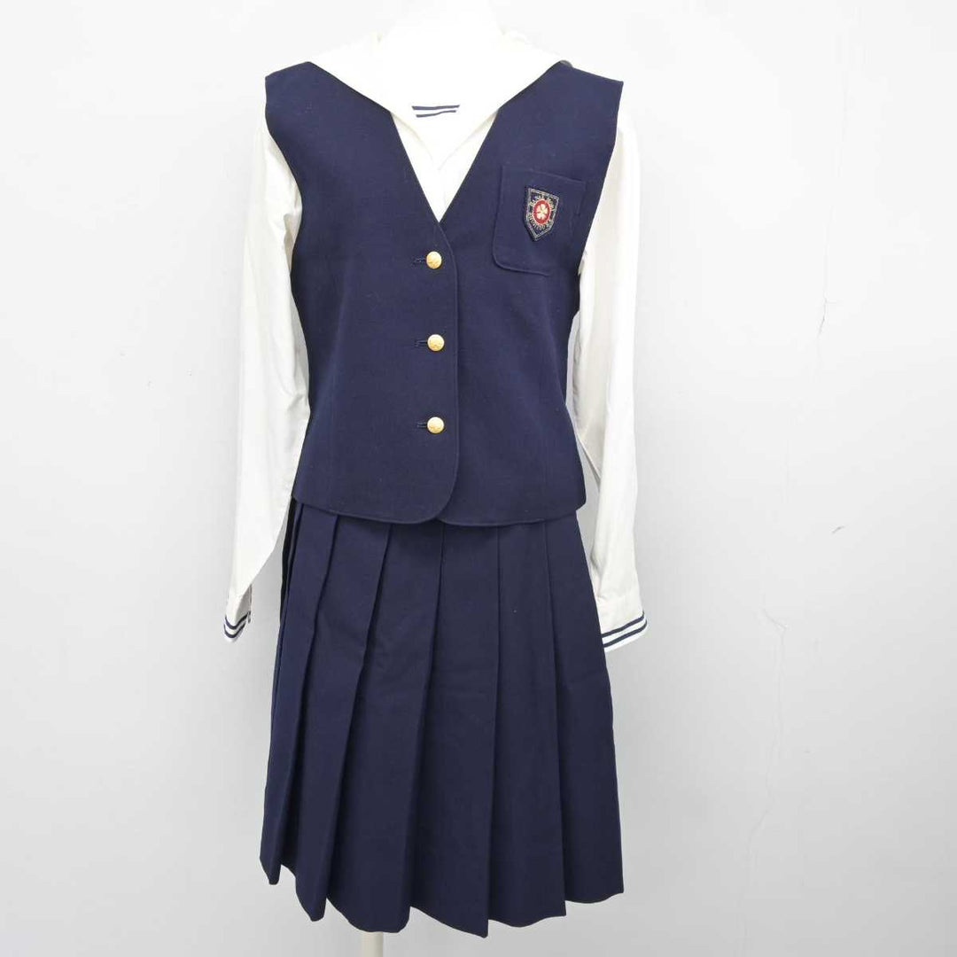 中古】岡山県 就実高等学校 女子制服 4点 (ブレザー・ベスト・セーラー服・スカート) sf040088 | 中古制服通販パレイド