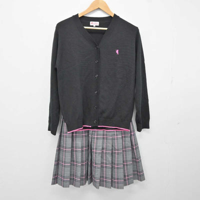 【中古】 クラーク記念国際高等学校 女子制服 4点 (ブレザー・ニット・スカート) sf040115