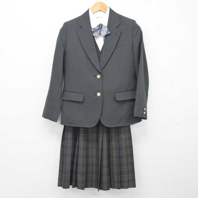 【中古】北海道 伏見中学校 女子制服 5点 (ブレザー・シャツ・ベスト・スカート) sf040144