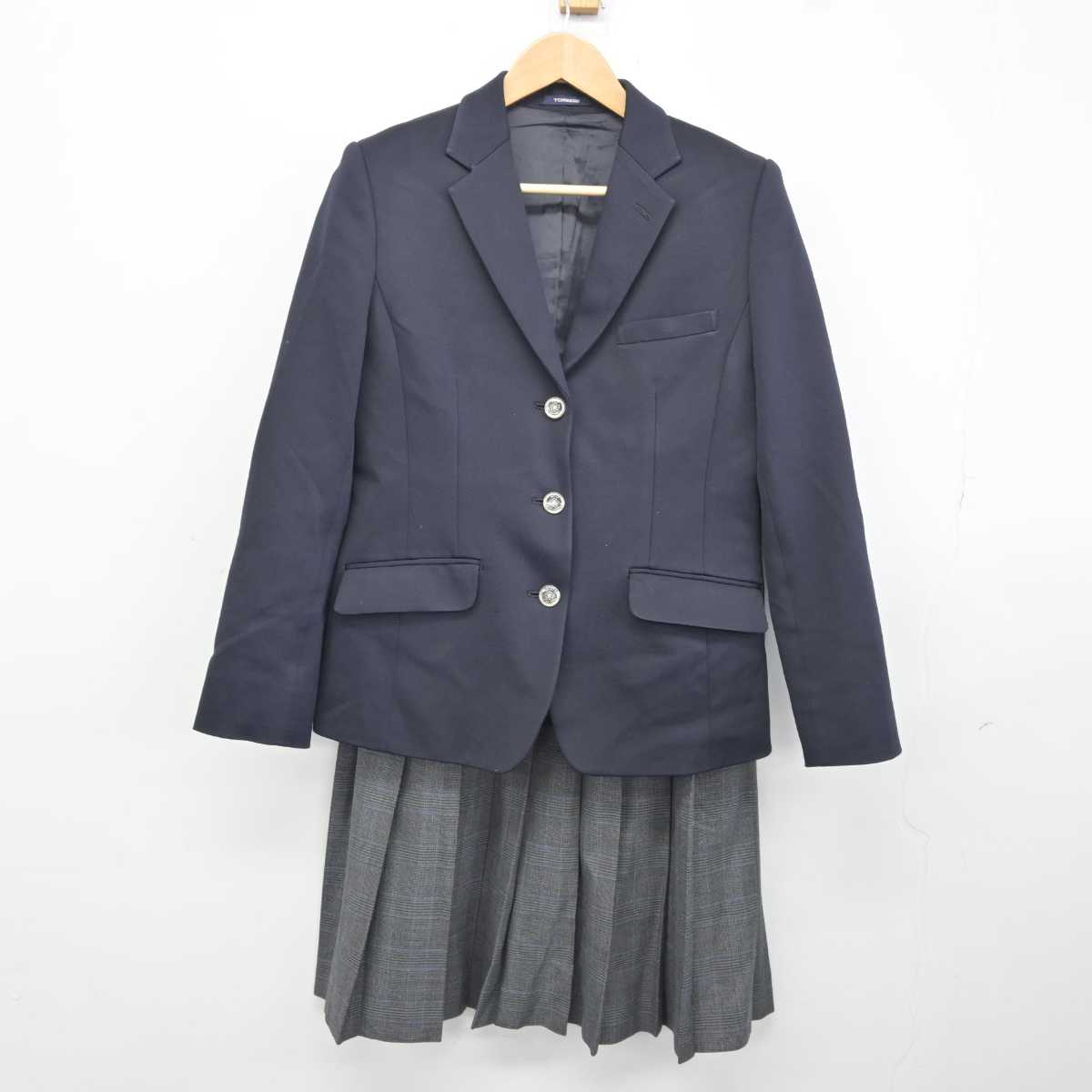 【中古】福岡県 北九州市中学校標準服 女子制服 3点 (ブレザー・スカート) sf040154