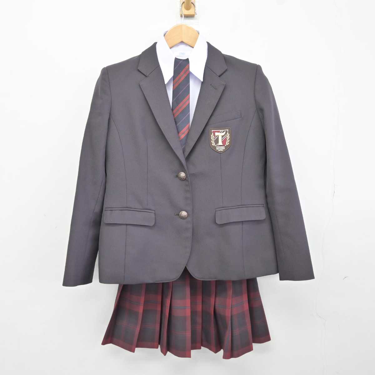 【中古】東京都 豊島高等学校 女子制服 5点 (ブレザー・ニット・シャツ・スカート) sf040156