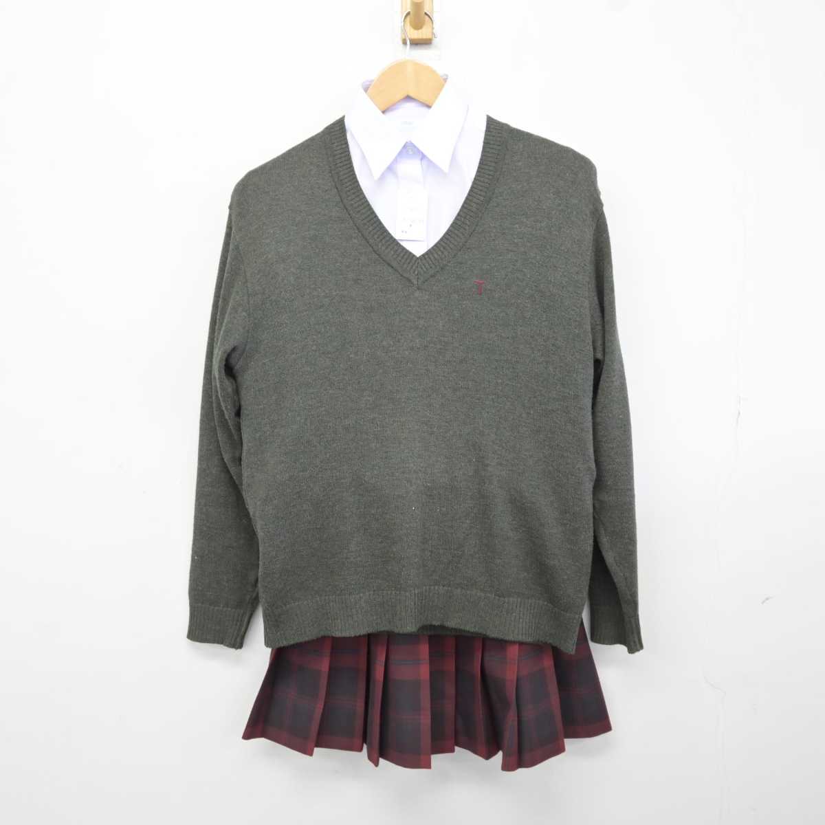 【中古】東京都 豊島高等学校 女子制服 5点 (ブレザー・ニット・シャツ・スカート) sf040156