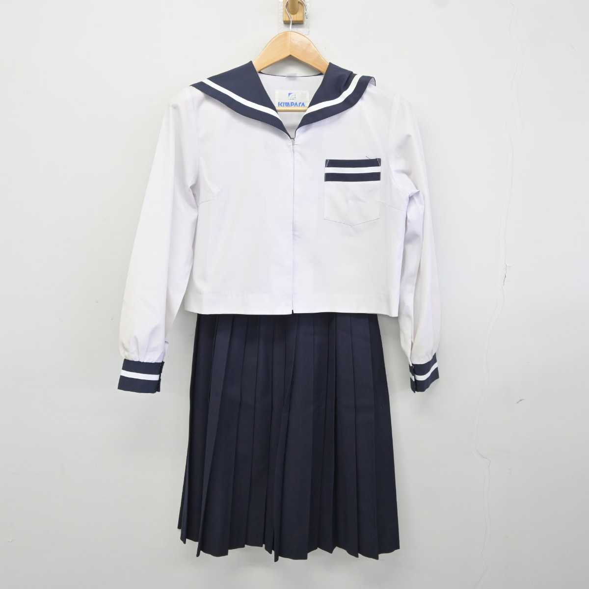 【中古】静岡県 磐田南高等学校 女子制服 2点 (セーラー服・スカート) sf040169