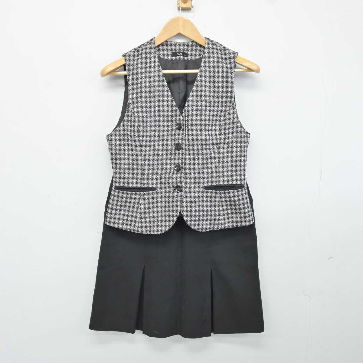 【中古】 事務服 女子制服 2点 (ベスト・スカート) sf040182