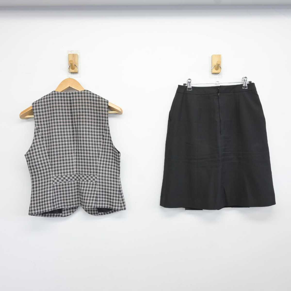 【中古】 事務服 女子制服 2点 (ベスト・スカート) sf040182