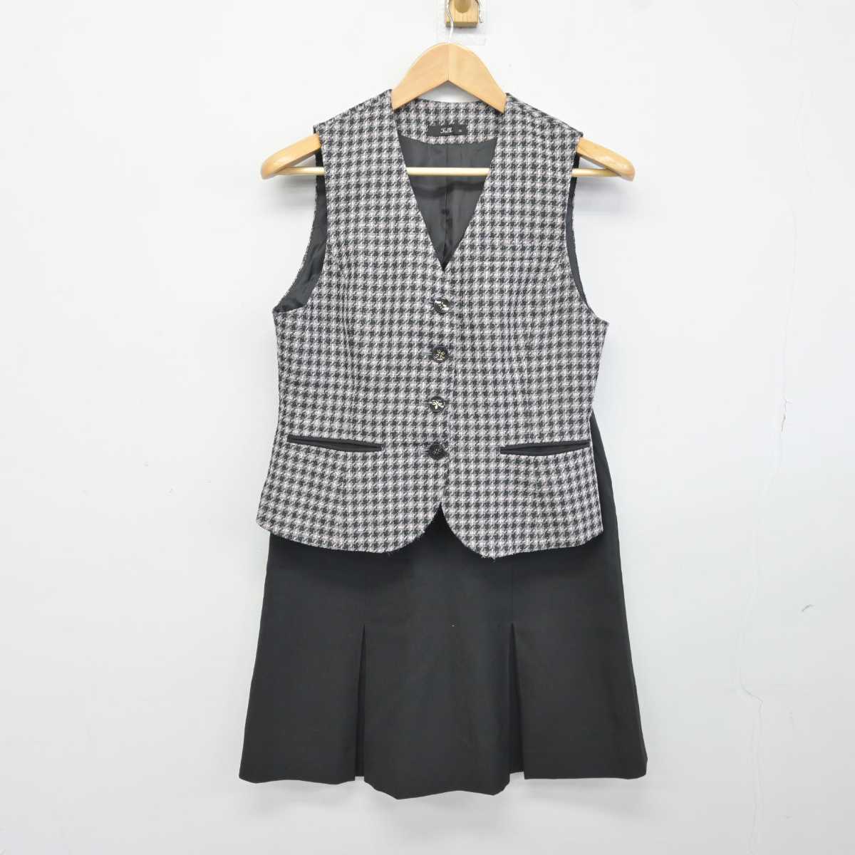 【中古】 事務服 女子制服 2点 (ベスト・スカート) sf040183