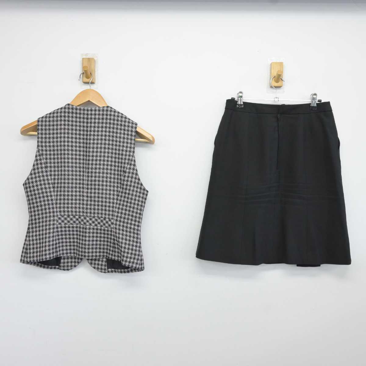 【中古】 事務服 女子制服 2点 (ベスト・スカート) sf040183