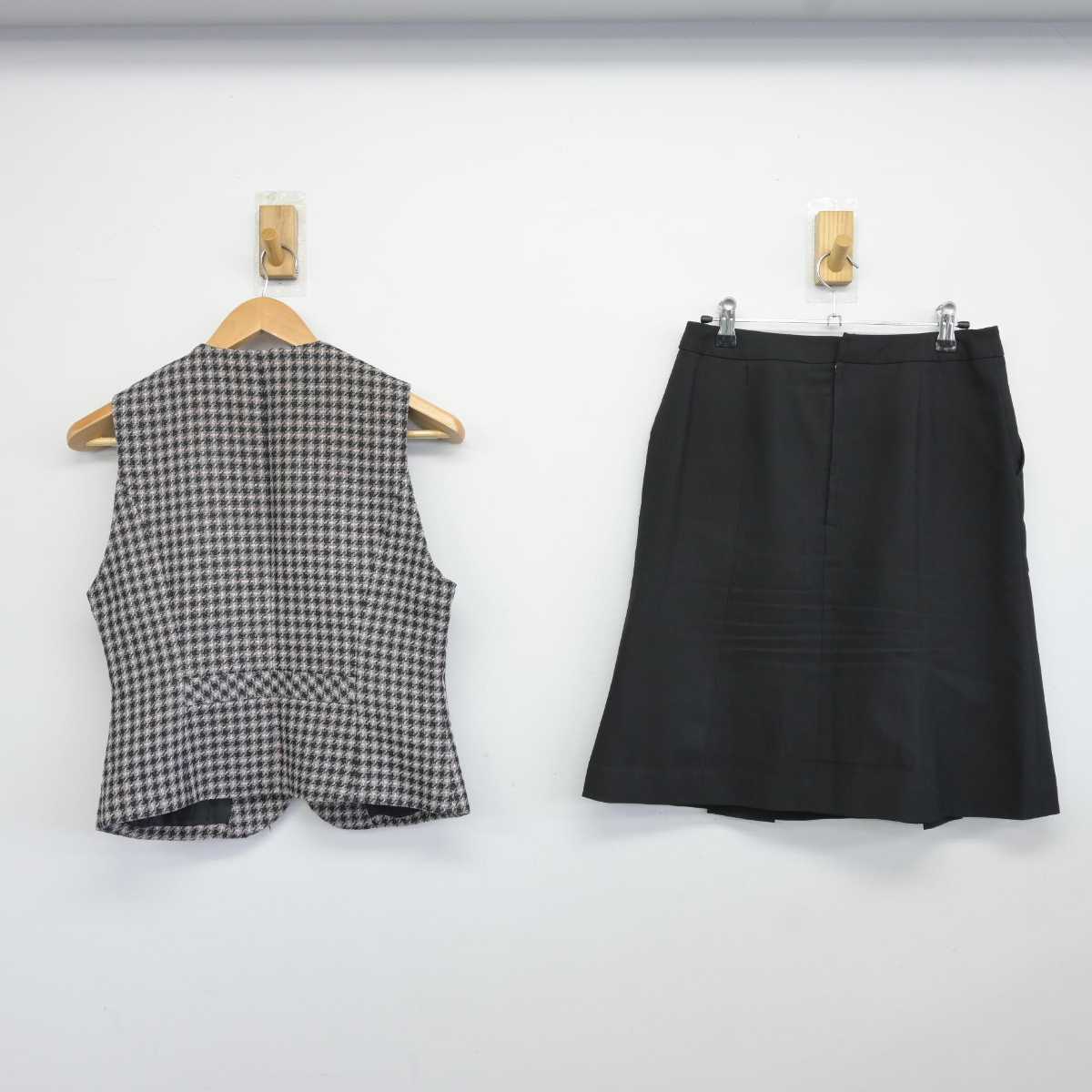 【中古】 事務服 女子制服 3点 (ベスト・スカート) sf040193