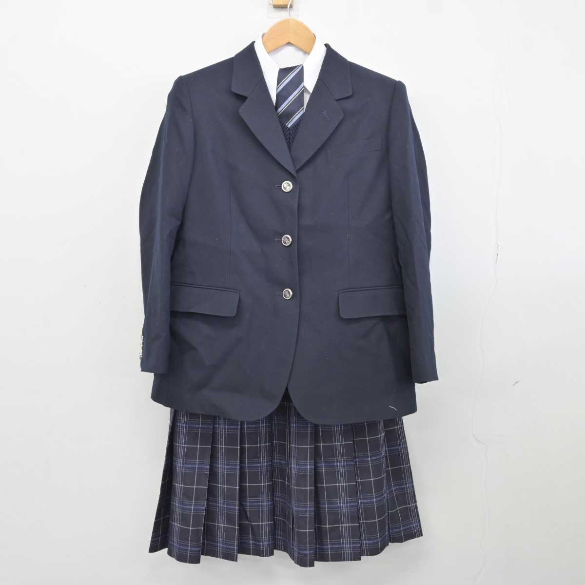 【中古】東京都 青梅総合高等学校 女子制服 6点 (ブレザー・ニット・シャツ・スカート) sf040198