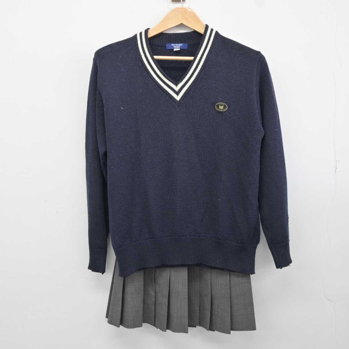 【中古】京都府 洛北中学校 女子制服 2点 (ニット・スカート) sf040234