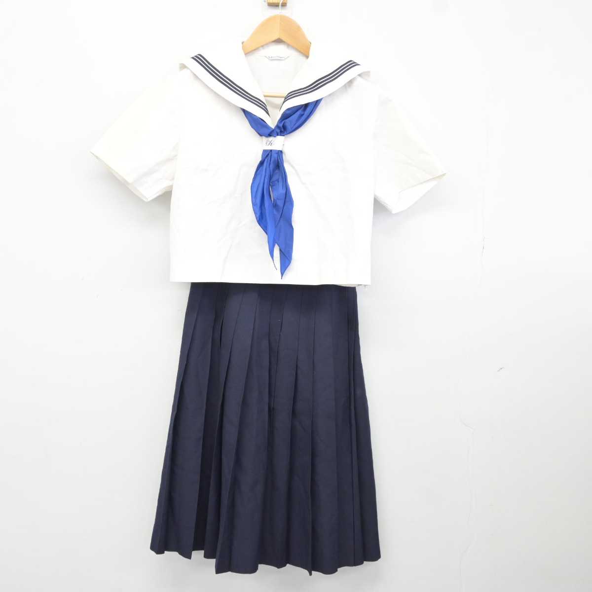 【中古】広島県 尾道北高等学校 女子制服 3点 (セーラー服・スカート) sf040249