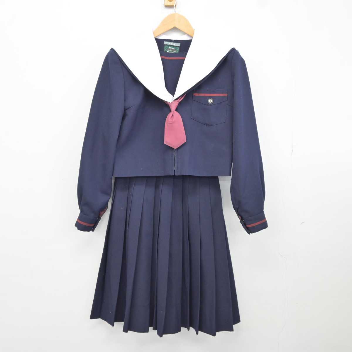 【中古】大阪府 摂陽中学校 女子制服 3点 (セーラー服・スカート) sf040257