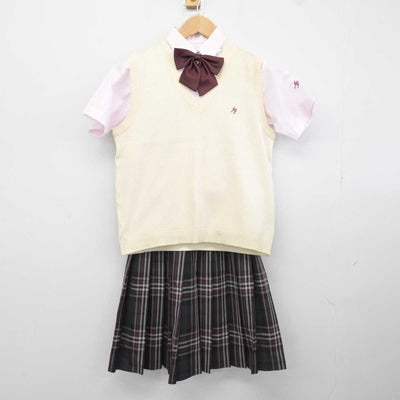 【中古】東京都 潤徳女子高等学校 女子制服 5点 (ニットベスト・シャツ・スカート) sf040269