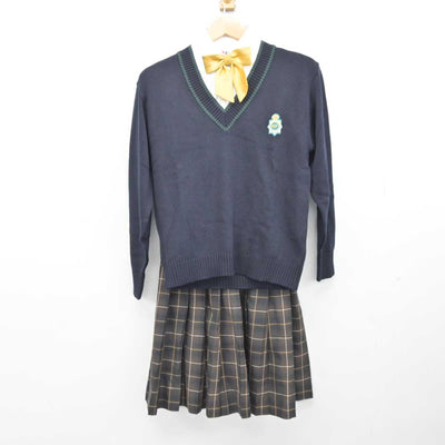 【中古】福岡県 九州産業大学付属九州高等学校 女子制服 5点 (ブレザー・ニット・シャツ・スカート) sf040271