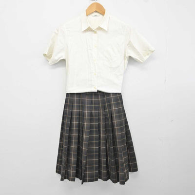 【中古】福岡県 九州産業大学付属九州高等学校 女子制服 2点 (シャツ・スカート) sf040273