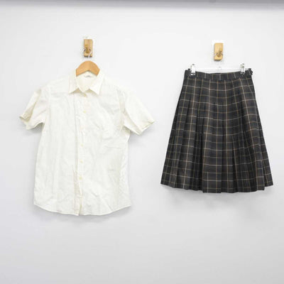 【中古】福岡県 九州産業大学付属九州高等学校 女子制服 2点 (シャツ・スカート) sf040273