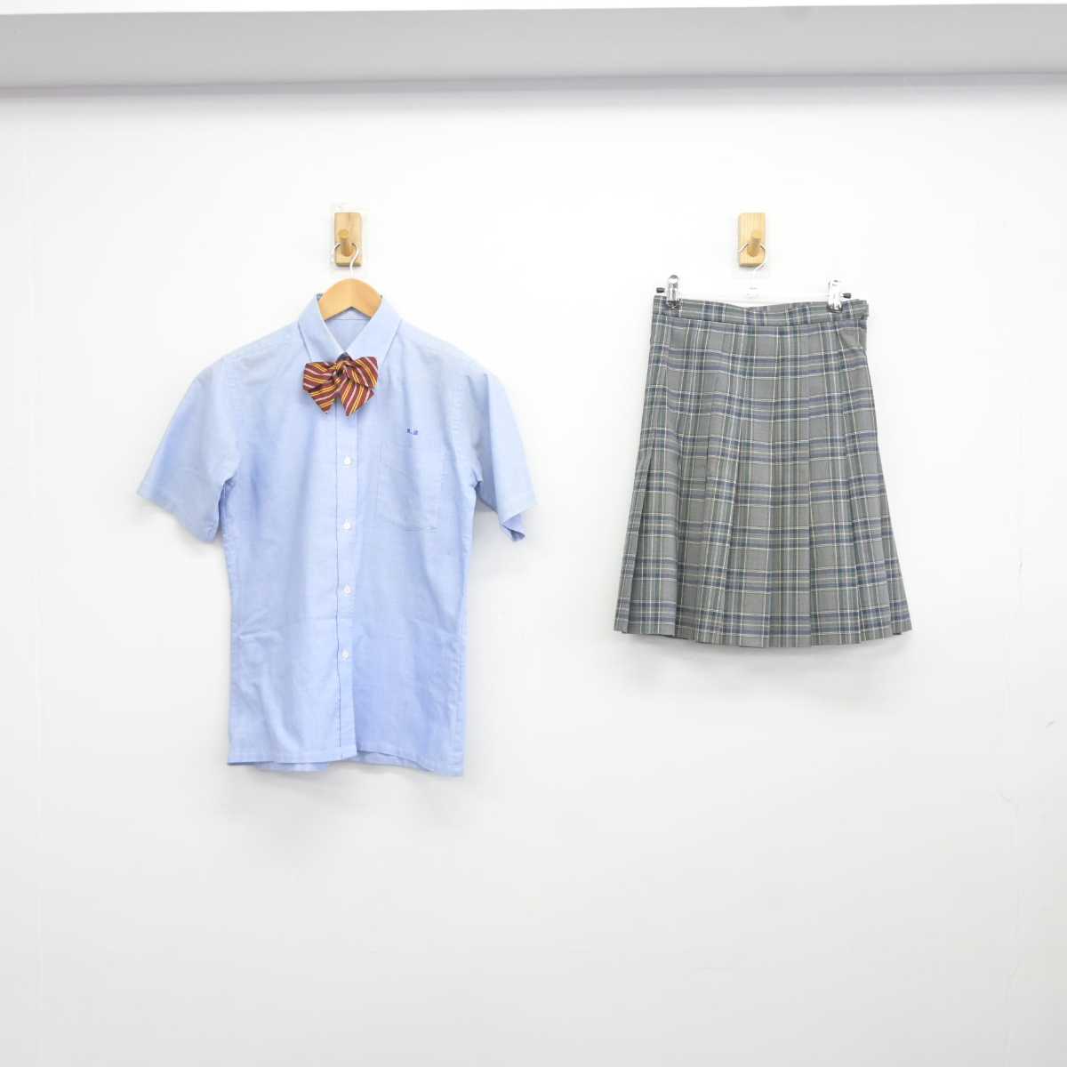 【中古】長野県 長野商業高等学校 女子制服 3点 (シャツ・スカート) sf040287