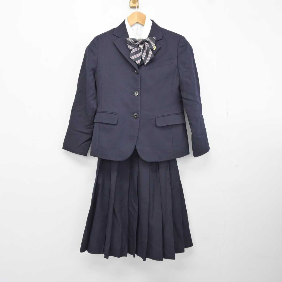 【中古】福岡県 中村学園女子中学・高等学校 女子制服 5点 (ブレザー・シャツ・スカート) sf040288