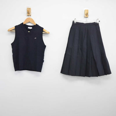 【中古】福岡県 中村学園女子高等学校 女子制服 2点 (ニットベスト・スカート) sf040290