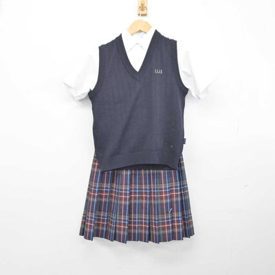 【中古】東京都 共立女子第二中学校 女子制服 3点 (シャツ・ニットベスト・スカート) sf040297