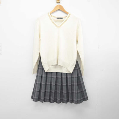 【中古】埼玉県 昌平高等学校 女子制服 3点 (ニット・スカート) sf040312