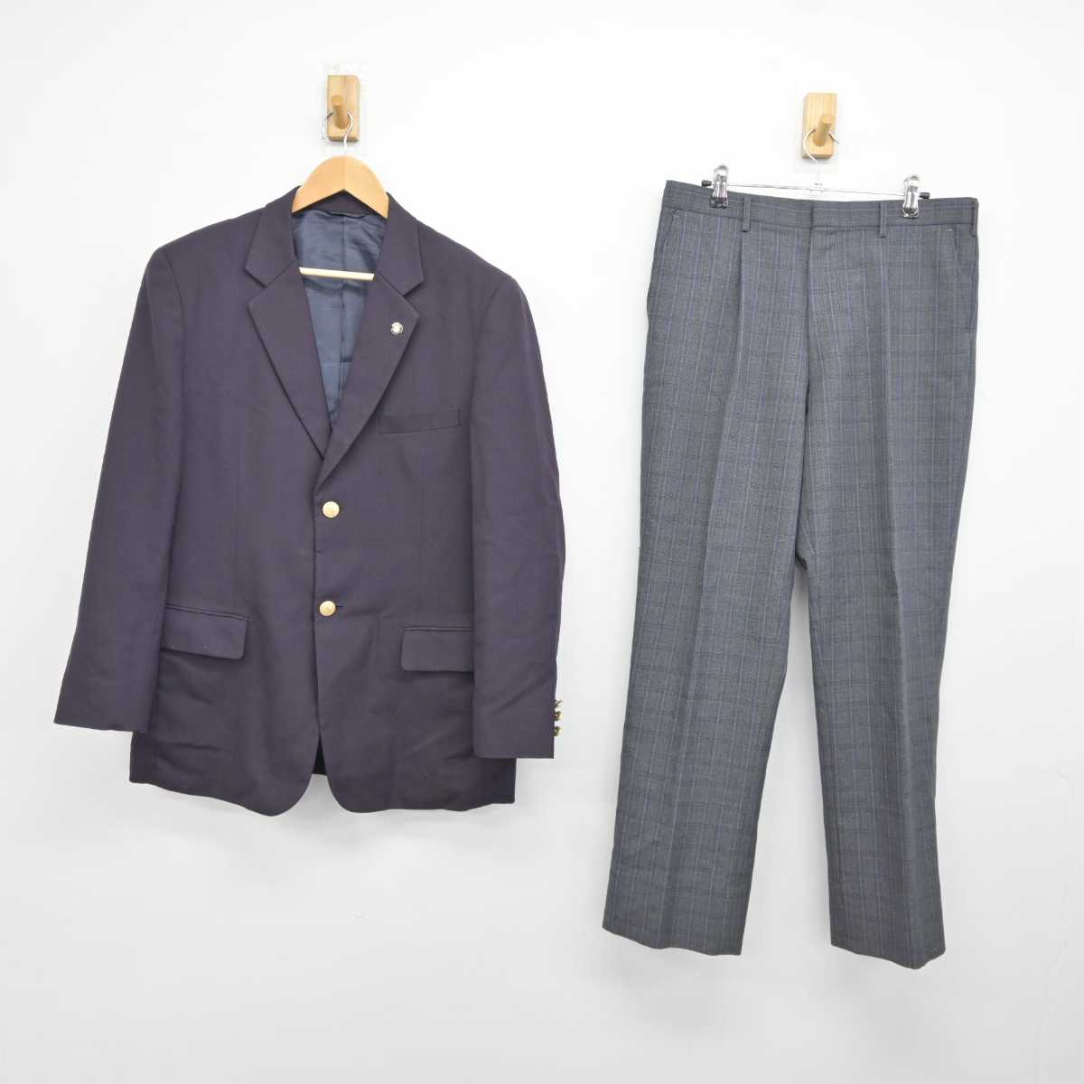 【中古】奈良県 奈良育英中学校高等学校 男子制服 3点 (ブレザー・ズボン) sf040334