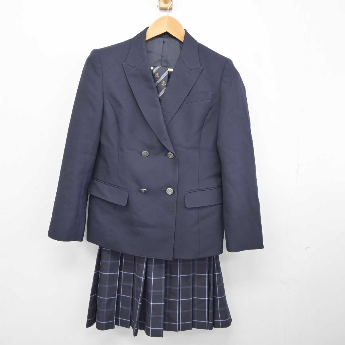 【中古】東京都 駒込中学校高等学校 女子制服 4点 (ブレザー・ニット・スカート) sf040345