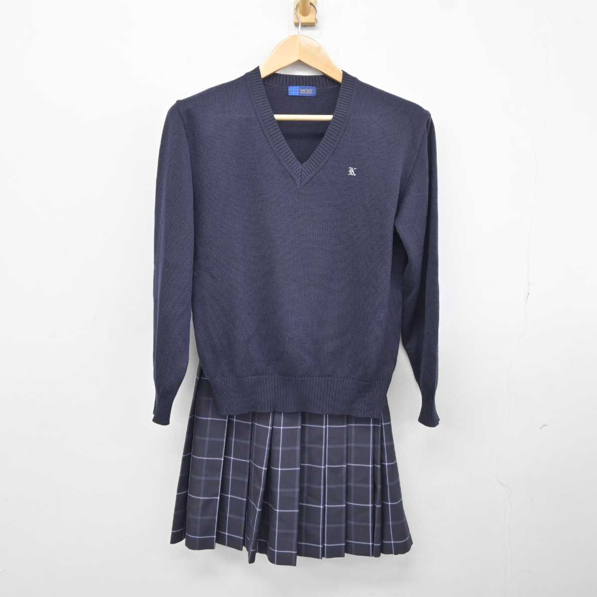 【中古】東京都 駒込中学校高等学校 女子制服 4点 (ブレザー・ニット・スカート) sf040345