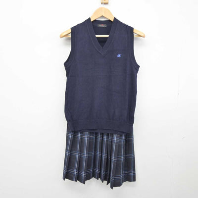 【中古】埼玉県 大宮開成中学高等学校 女子制服 2点 (ニットベスト・スカート) sf040349