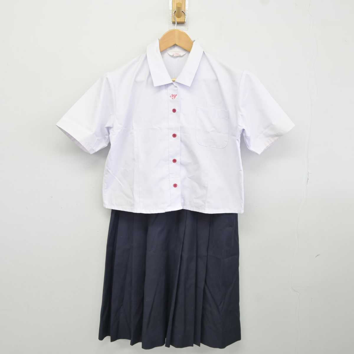 【中古】青森県 弘前実業高等学校 女子制服 3点 (シャツ・スカート) sf040351