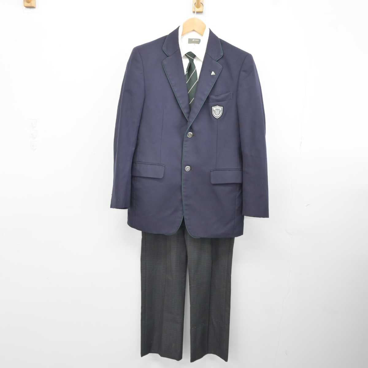 【中古】青森県 柏木農業高等学校 男子制服 5点 (ブレザー・ニット・シャツ・ズボン) sf040352