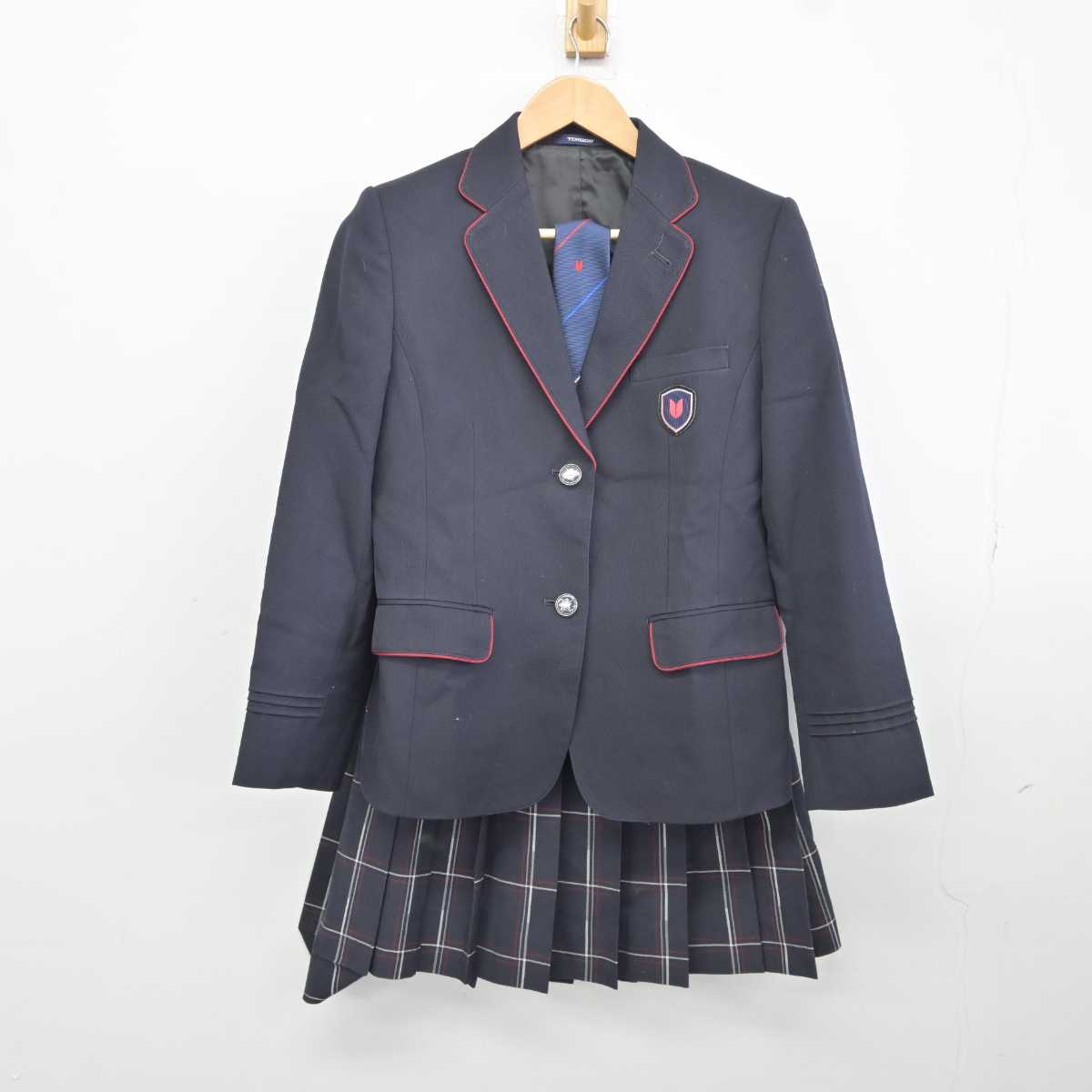 【中古】神奈川県 英理女子学院高等学校/Iグローバル部 女子制服 4点 (ブレザー・ニット・スカート) sf040354