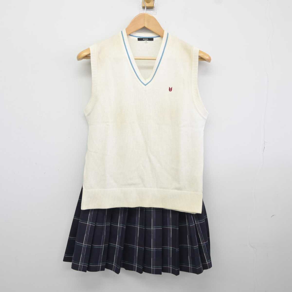 【中古】神奈川県 英理女子学院高等学校/Iグローバル部 女子制服 2点 (ニットベスト・スカート) sf040355