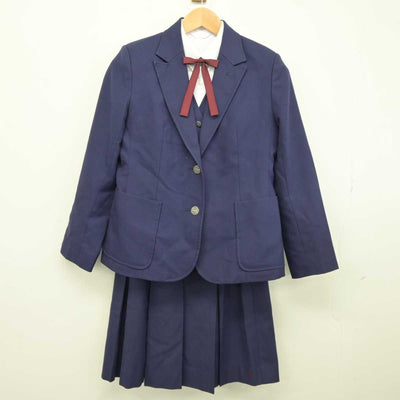 【中古】愛知県 瀬戸高等学校 女子制服 6点 (ブレザー・シャツ・ベスト・スカート) sf040387