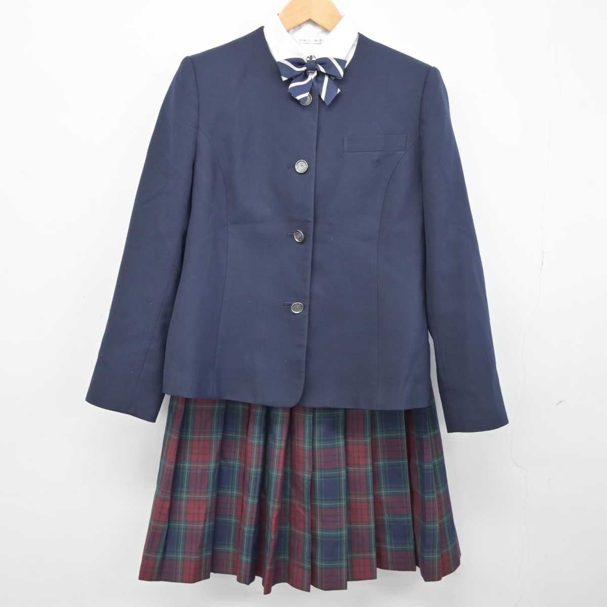 【中古】福岡県 筑陽学園高等学校 女子制服 5点 (ブレザー・シャツ・スカート) sf040389