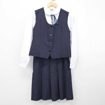 【中古】静岡県 安東中学校 女子制服 5点 (ブレザー・ベスト・シャツ・スカート) sf040418