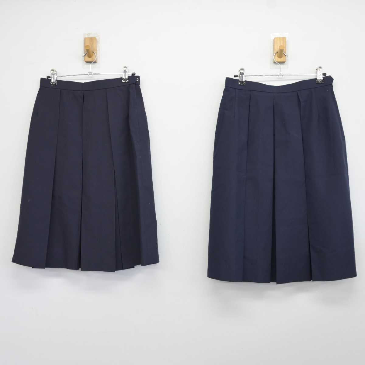 【中古】静岡県 安東中学校 女子制服 4点 (ベスト・シャツ・スカート・スカート) sf040420