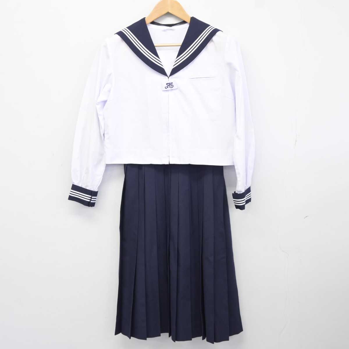 【中古】埼玉県 和光市立大和中学校 女子制服 3点 (セーラー服・スカート) sf040428