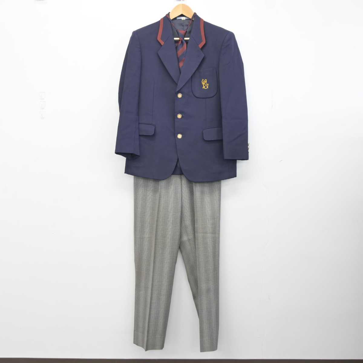 【中古】奈良県 智弁奈良カレッジ中学高等学校 男子制服 3点 (ブレザー・ズボン) sf040429