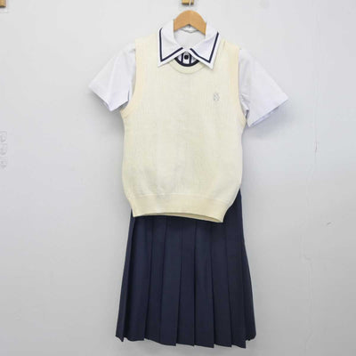 【中古】和歌山県 智弁和歌山中学高等学校 女子制服 3点 (ニットベスト・シャツ・スカート) sf040435