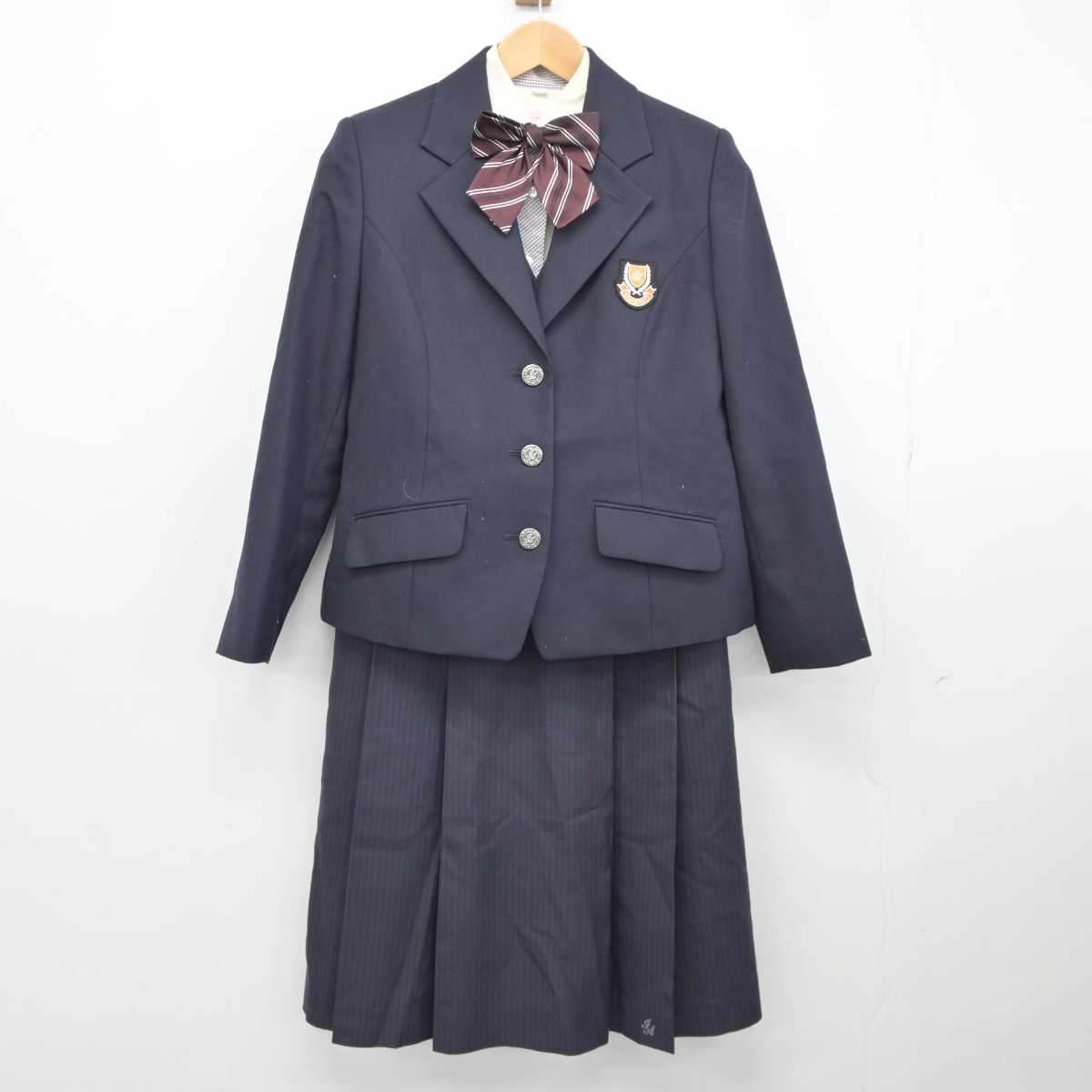 【中古】兵庫県 尼崎高等学校 女子制服 4点 (ブレザー・シャツ・ジャンパースカート) sf040465