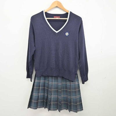 【中古】長野県 上田西高等学校 女子制服 3点 (ニット・スカート) sf040480