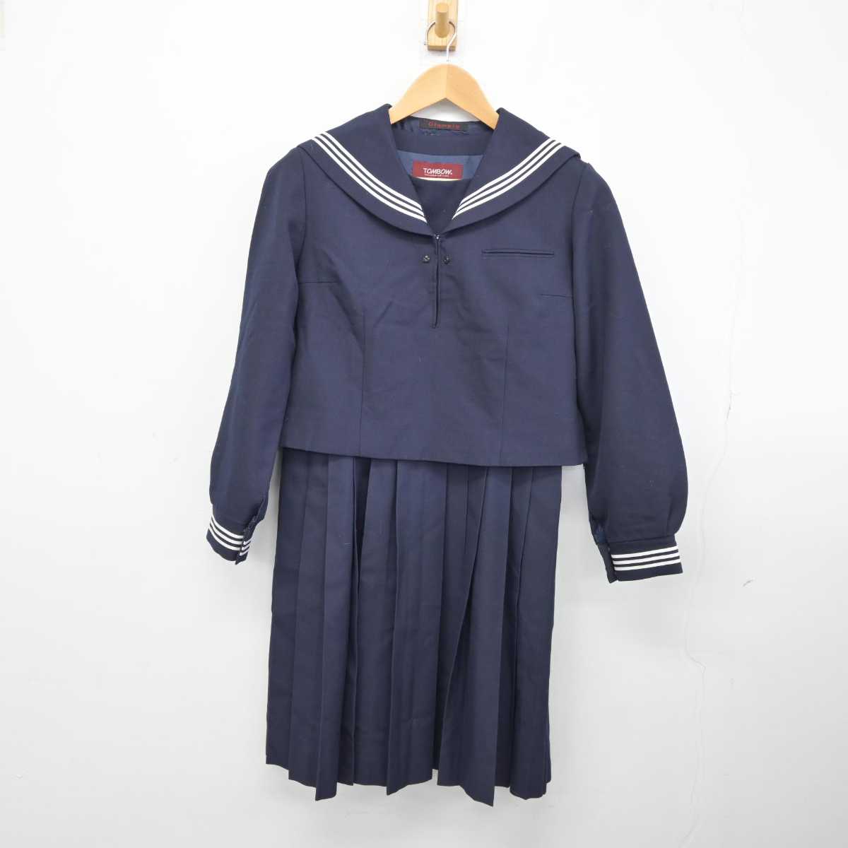 【中古】東京都 瑞江中学校  女子制服 2点 (セーラー服・ジャンパースカート) sf040493