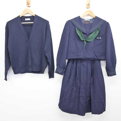 【中古】大阪府 樟蔭高等学校 女子制服 5点 (セーラー服・ニット・スカート) sf040531